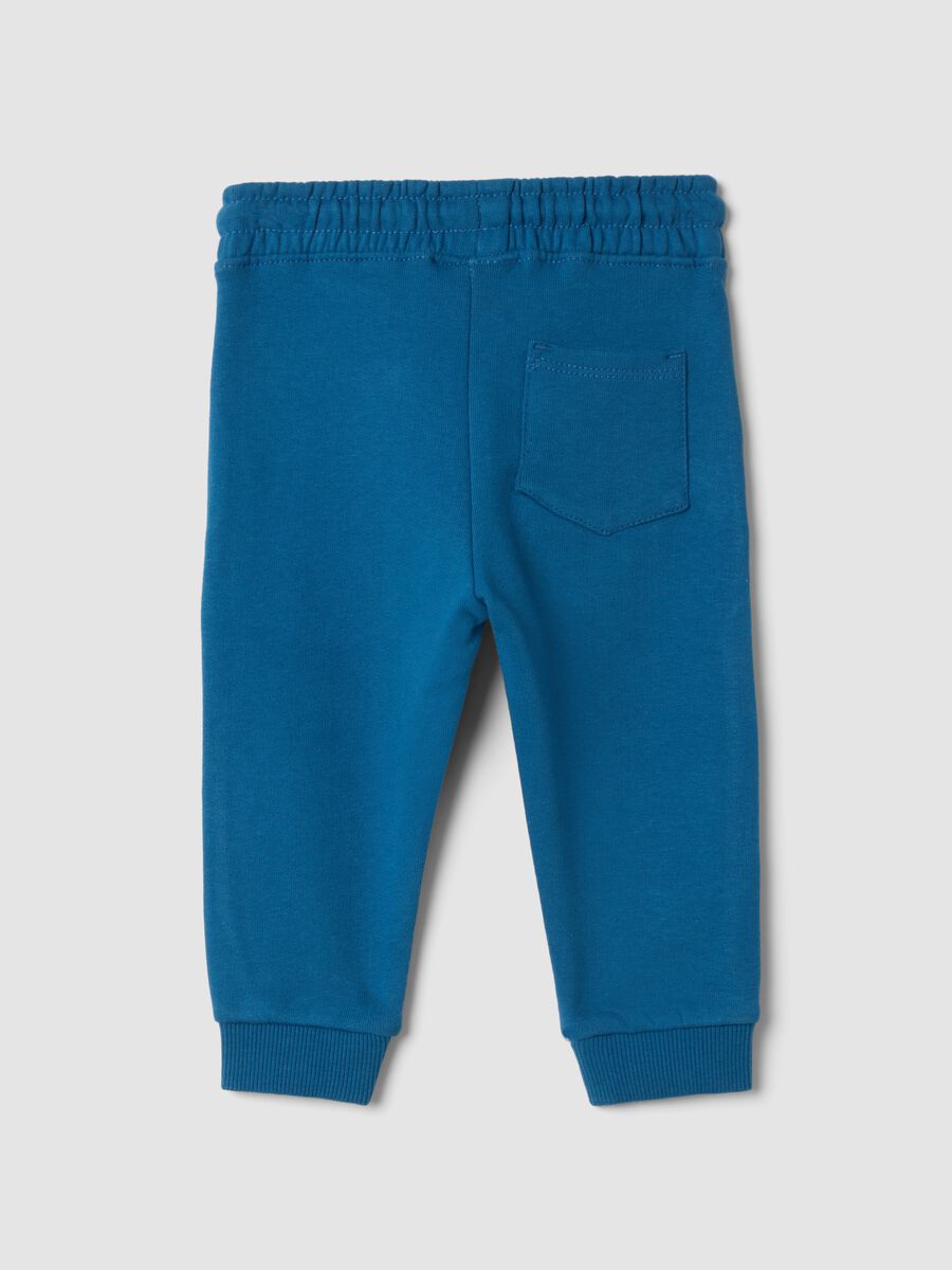 Pantaloni jogger blu in puro cotone_1