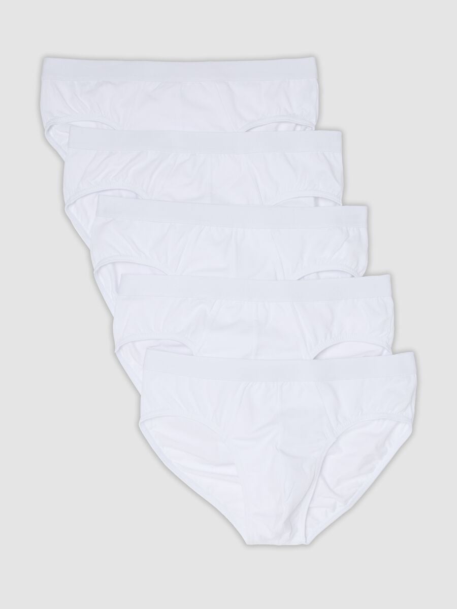 Multipack di cinque slip bianchi in cotone organico elasticizzato_4