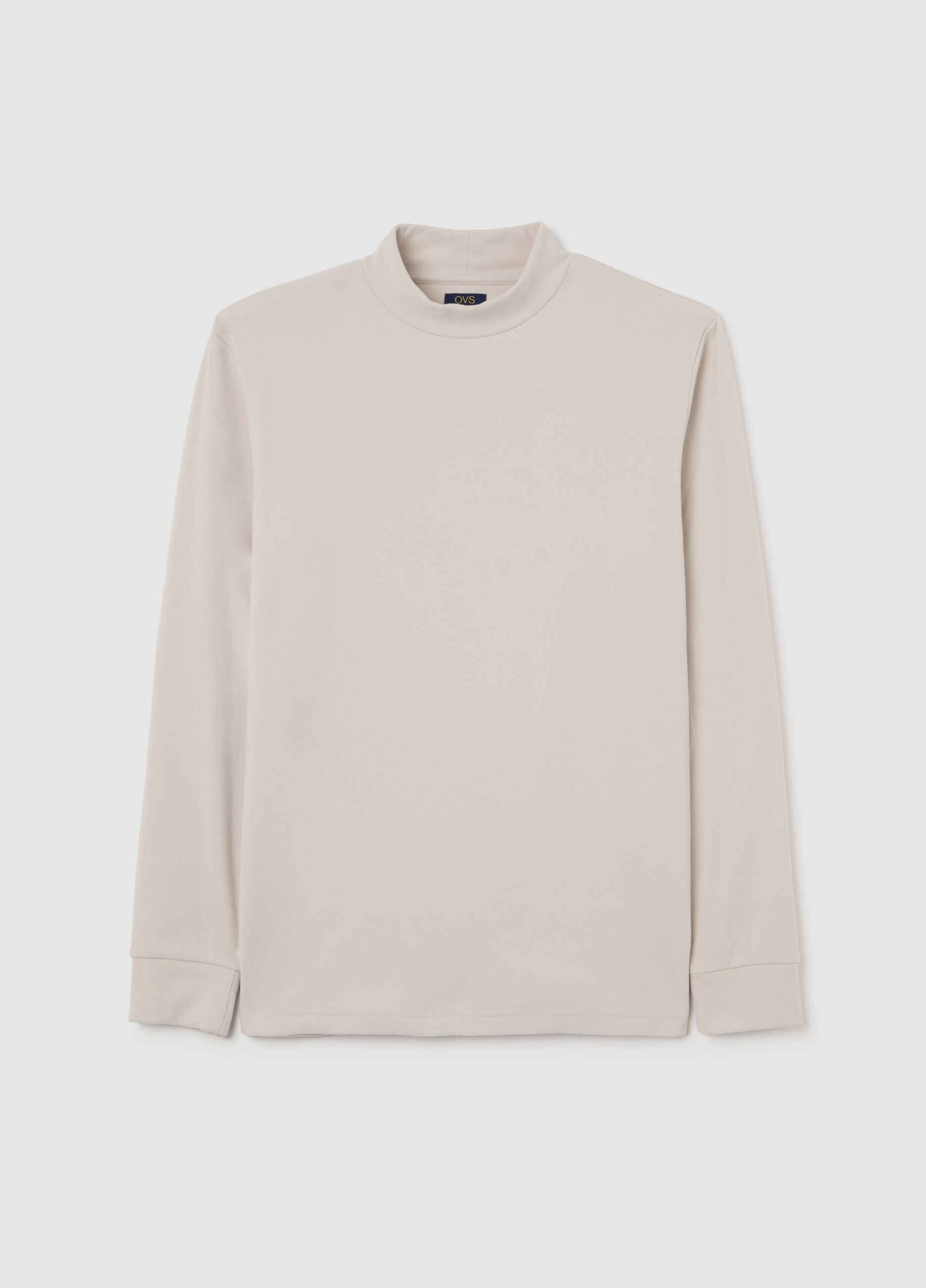 Beige fleece regular fit sweatshirt