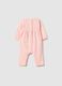 Baby girl's pink cotton sleepsuit with embroidered details_1