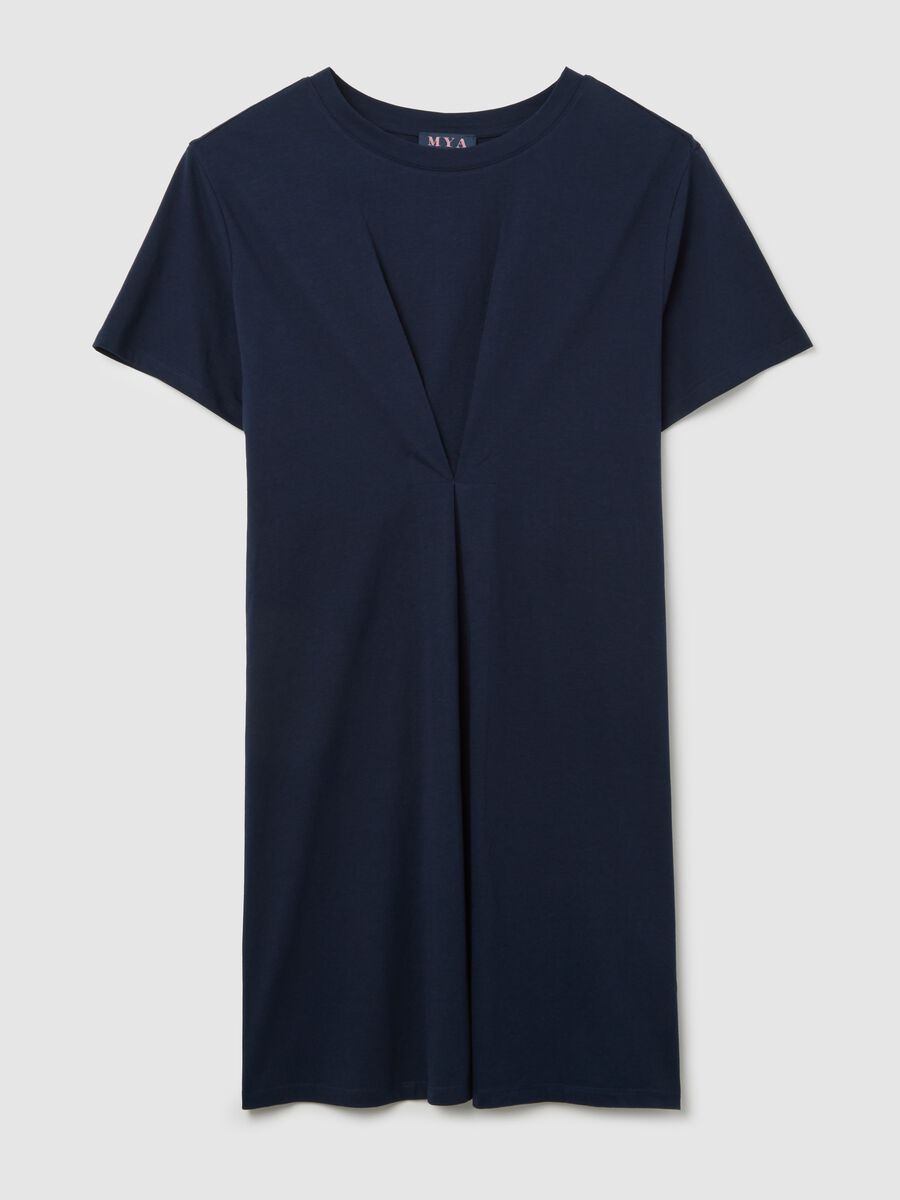 Curvy blue dress in cotton_4