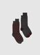 Two-pack of multicolour cotton blend socks_0