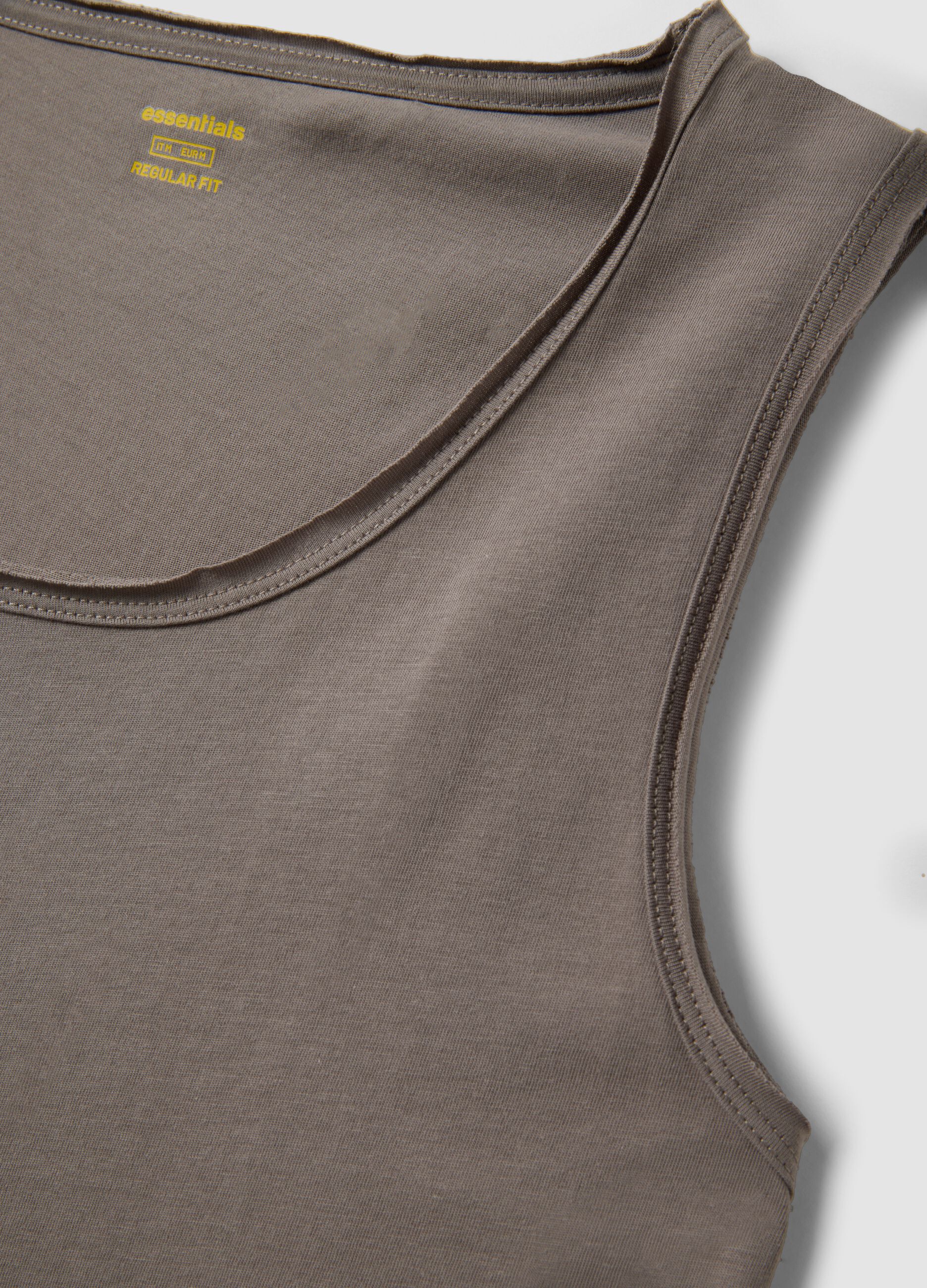 Grey pure cotton vest top