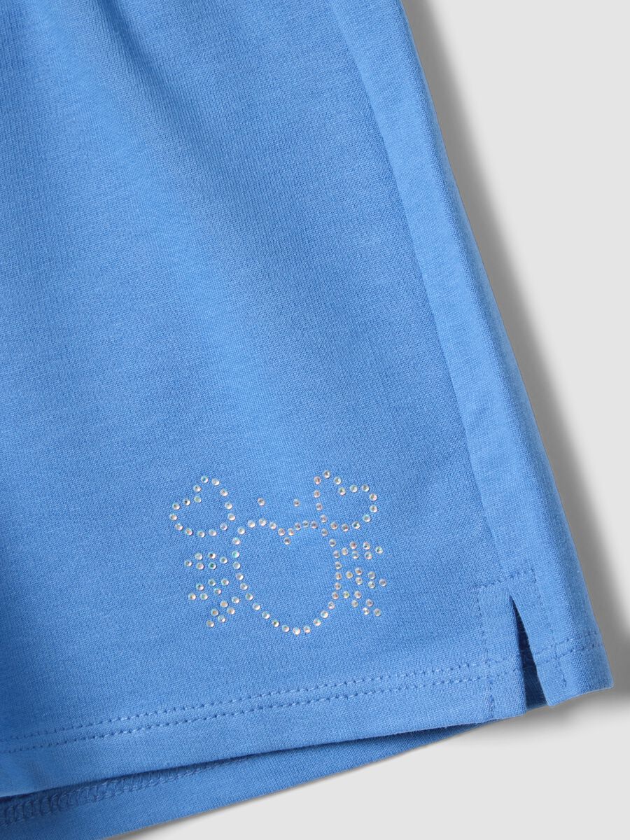 Girls&rsquo; light blue pure cotton shorts with elasticated waist_2