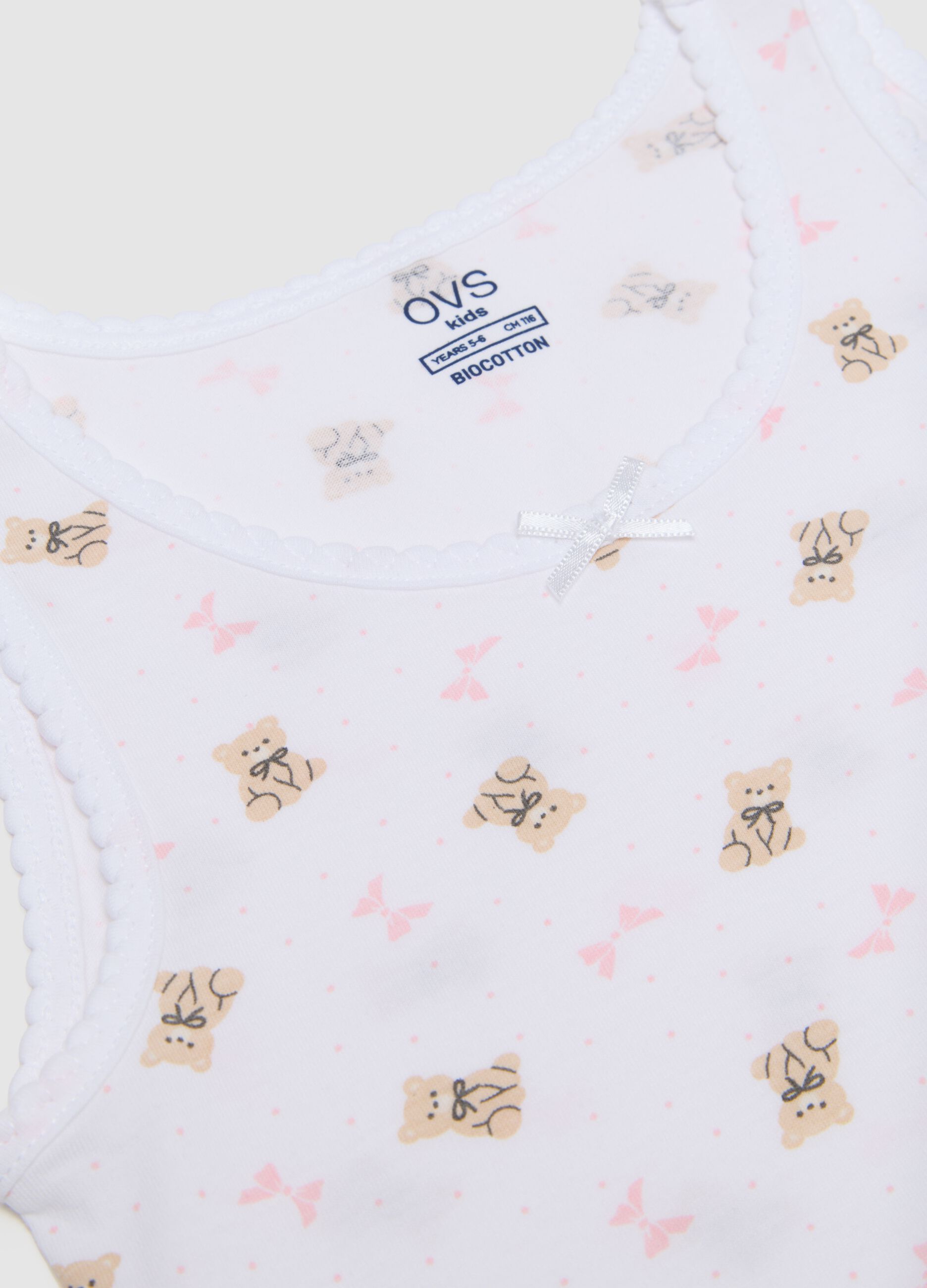 Girls' double pack of multicolour cotton vests - regular fit