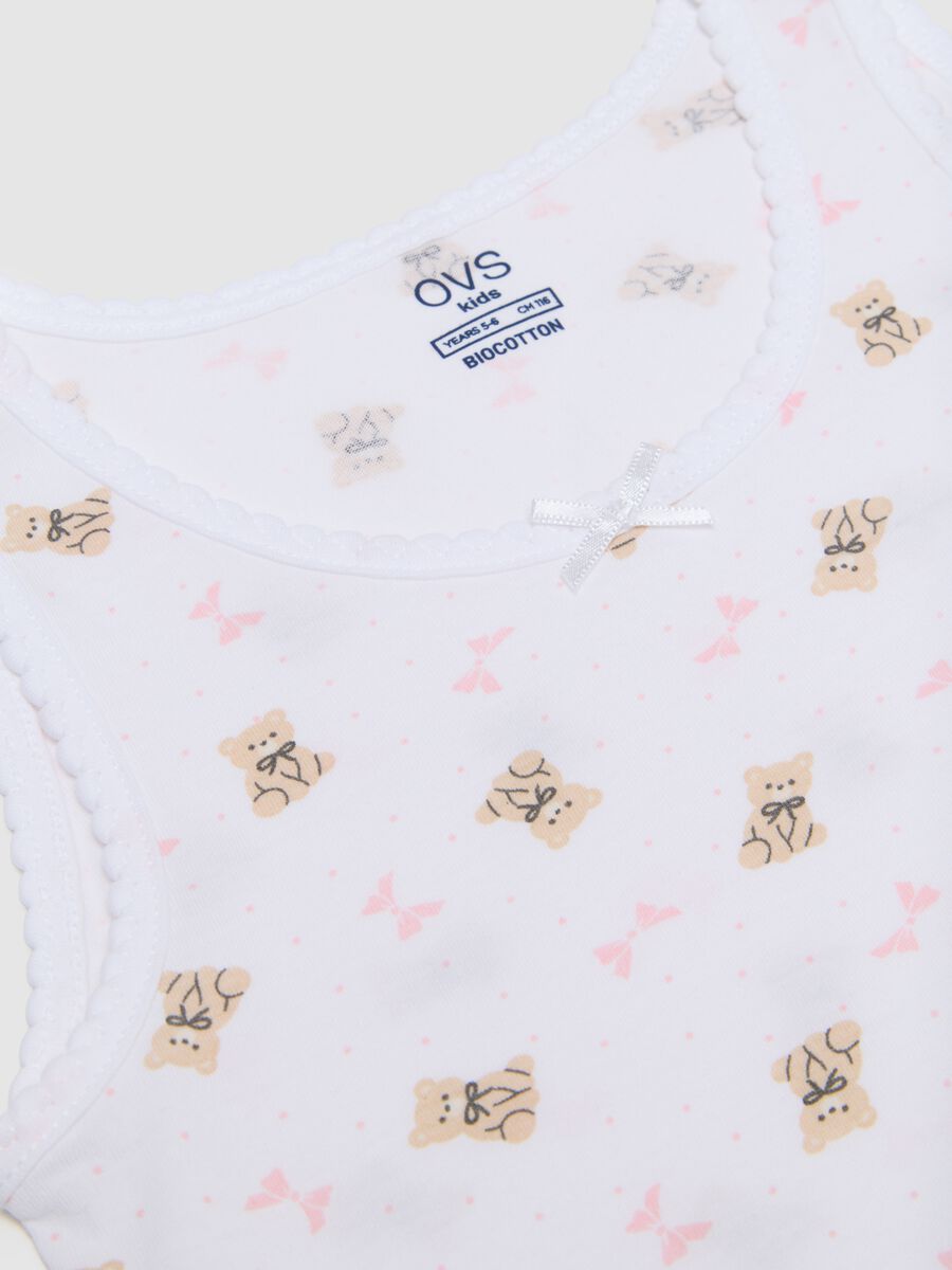 Girls' double pack of multicolour cotton vests - regular fit_2