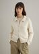 Beige pure cotton regular fit cardigan with polo collar_0