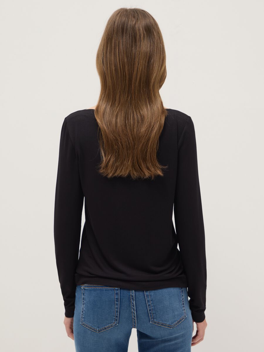 Black crew neck long sleeve regular fit jumper_2