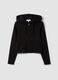Black pure cotton full-zip hoodie with fitted cut_3