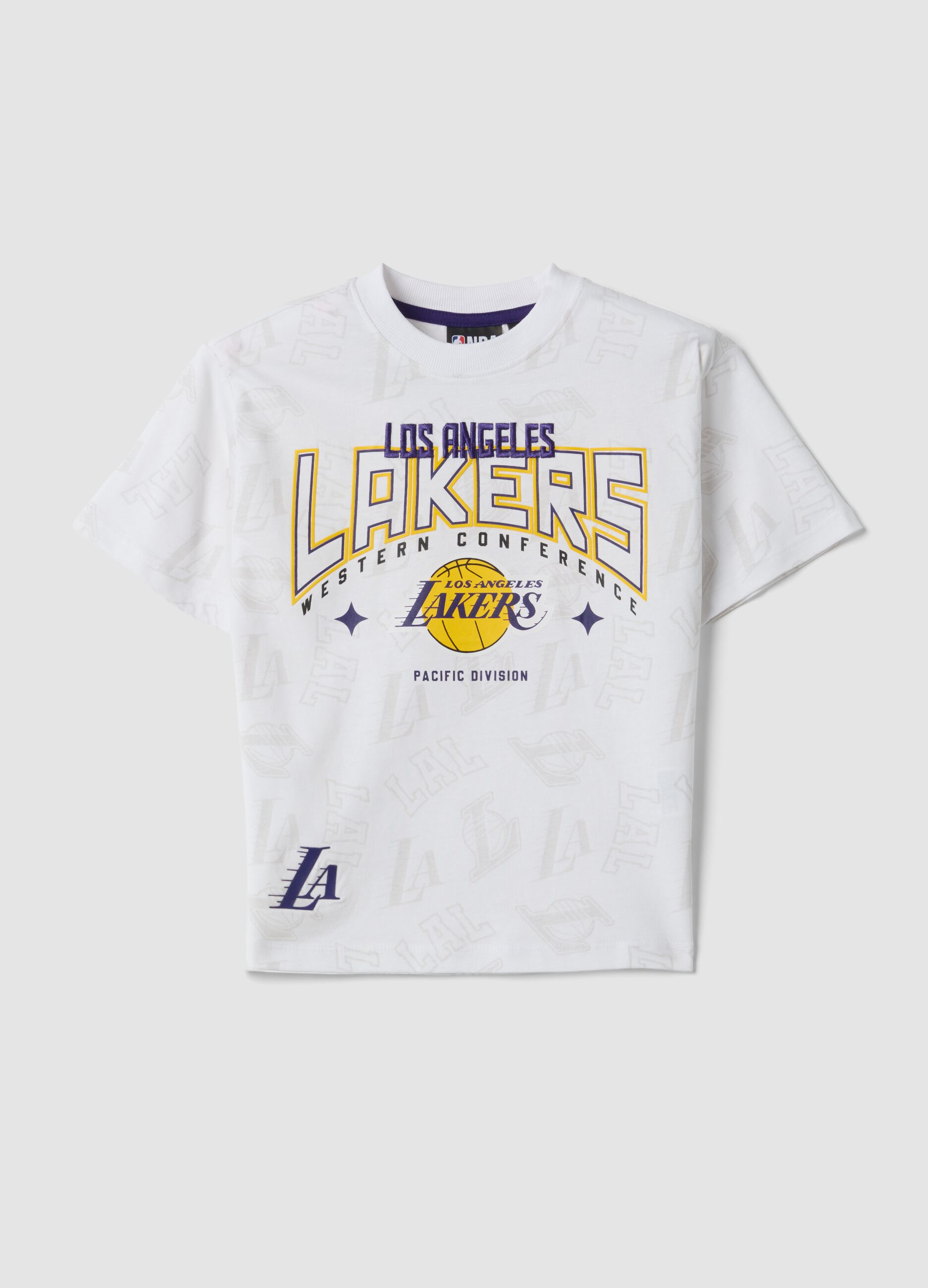 T-shirt bianca a maniche corte in puro cotone