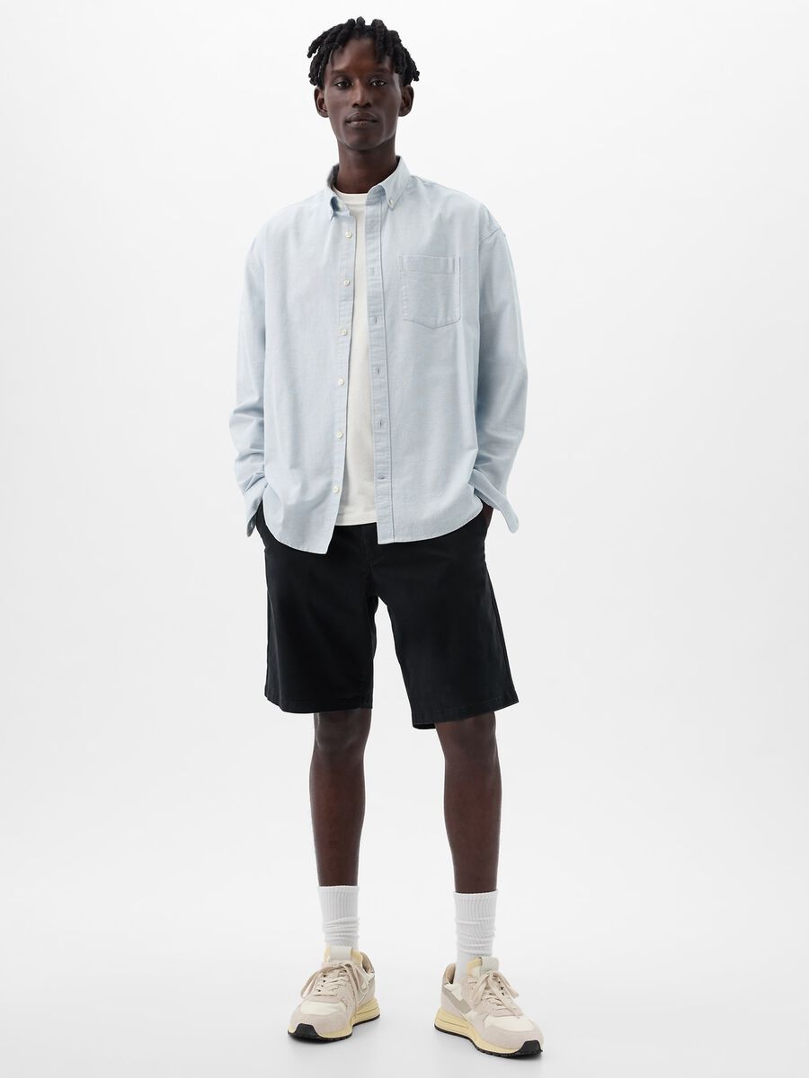 Relaxed-fit Bermuda shorts in stretch cotton_0
