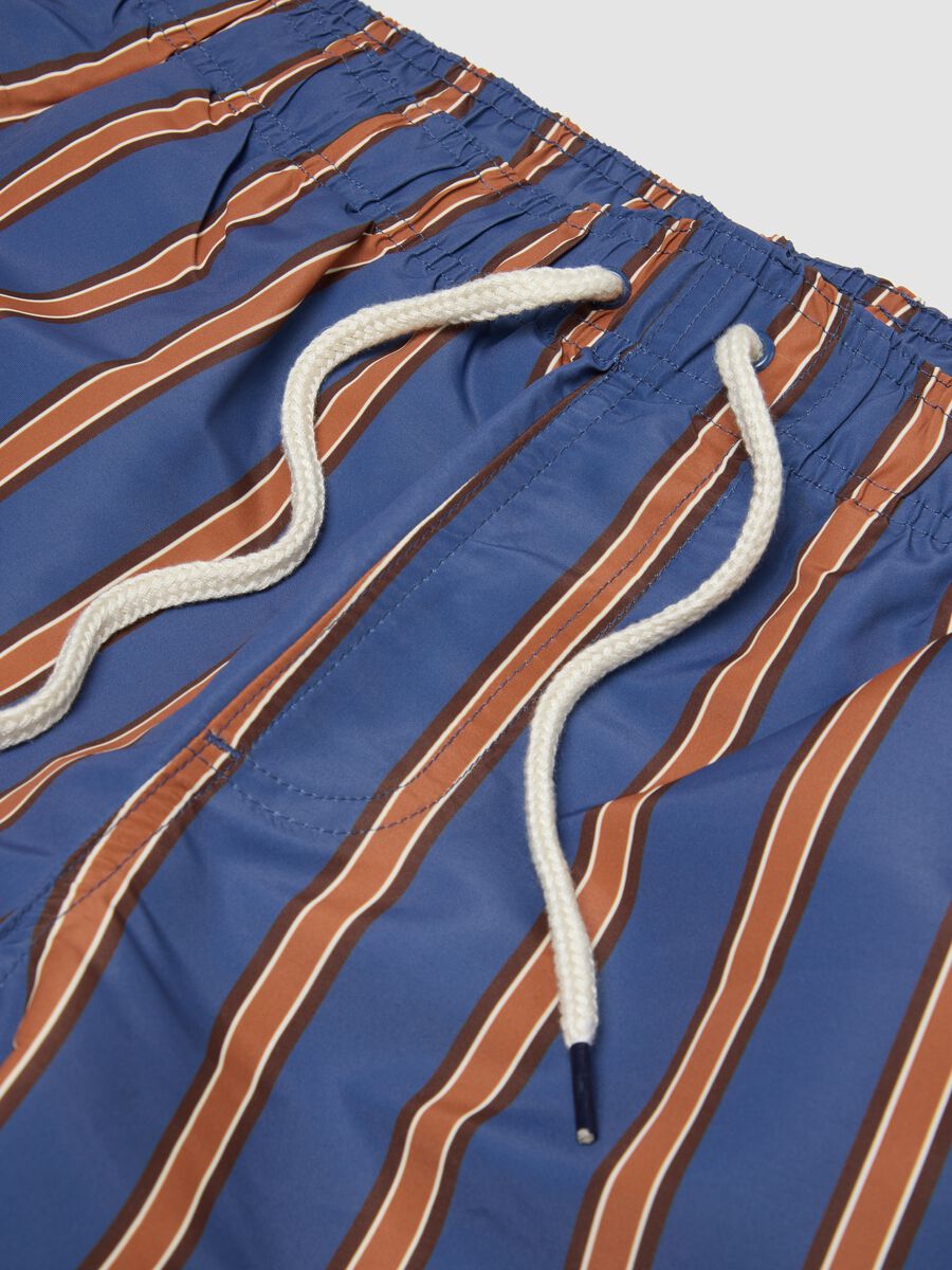 Boxer mare blu a righe marroni con coulisse_5