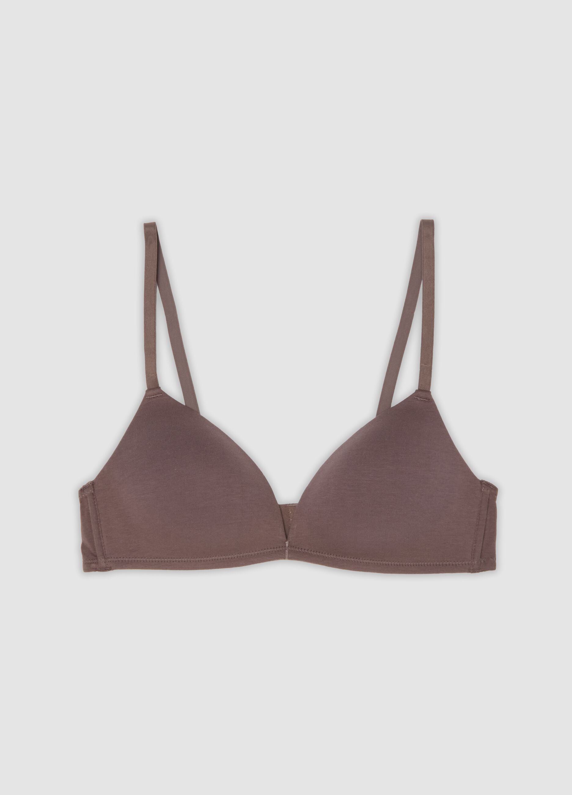 Grey padded organic cotton bra