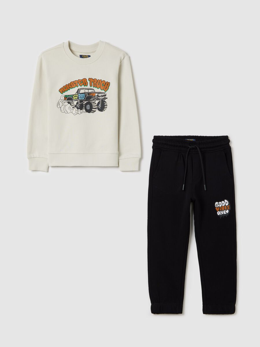 Cotton jogging set with print_0