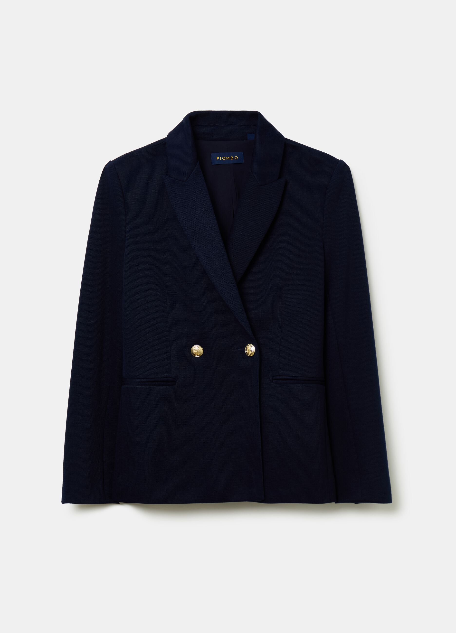 Blazer doppiopetto in maglia a costine