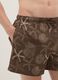 Brown swim shorts with seashell and starfish print_3