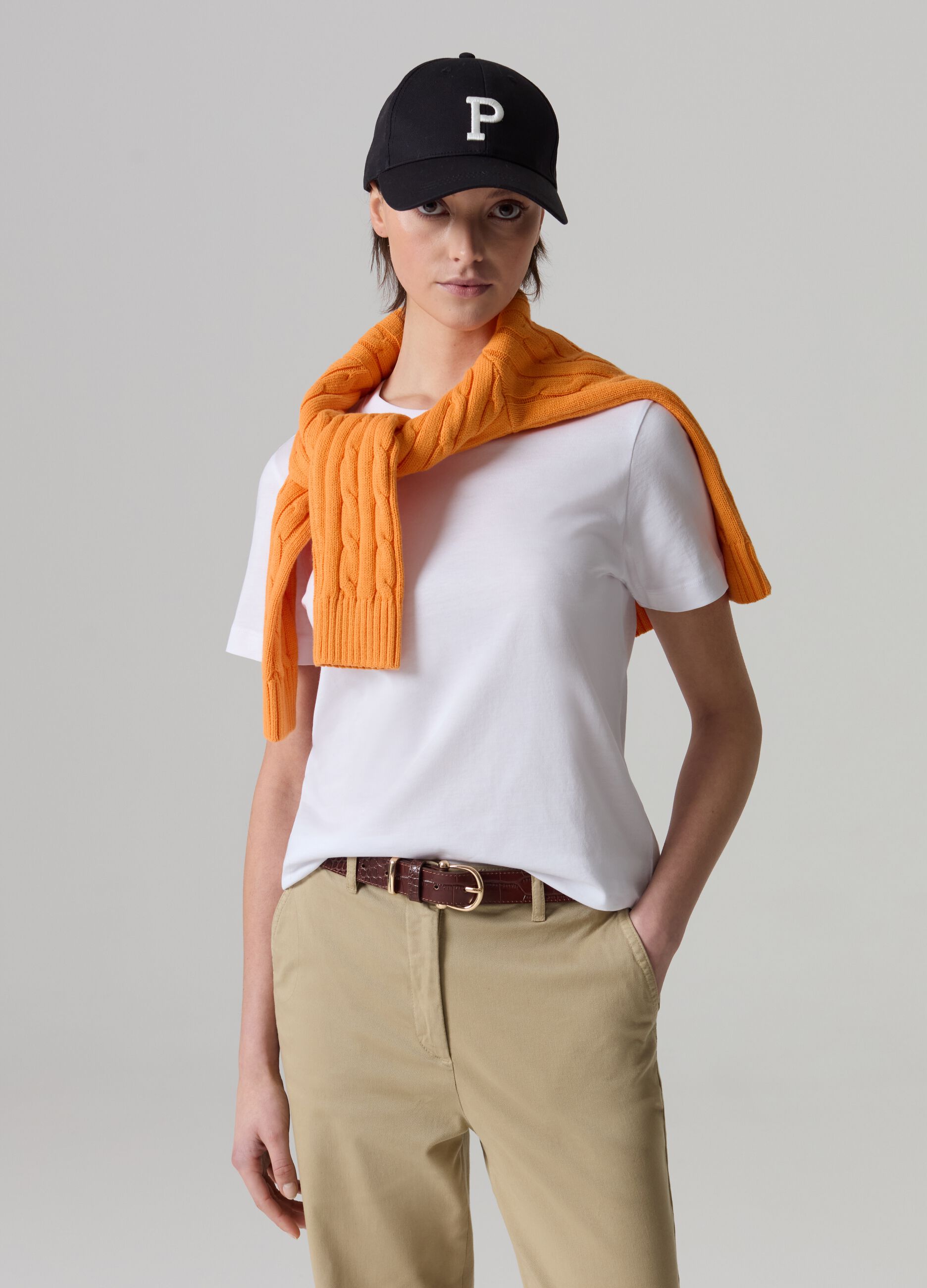 T-shirt girocollo in cotone Supima