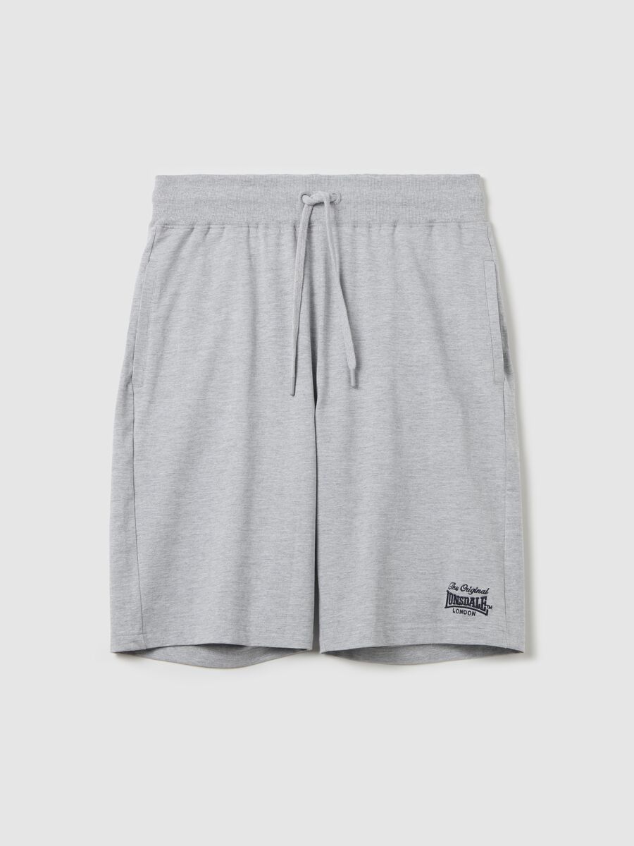 Fleece Bermuda shorts with logo embroidery_4