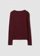 T-shirt rossa in puro cotone a maniche lunghe girocollo regular fit_6
