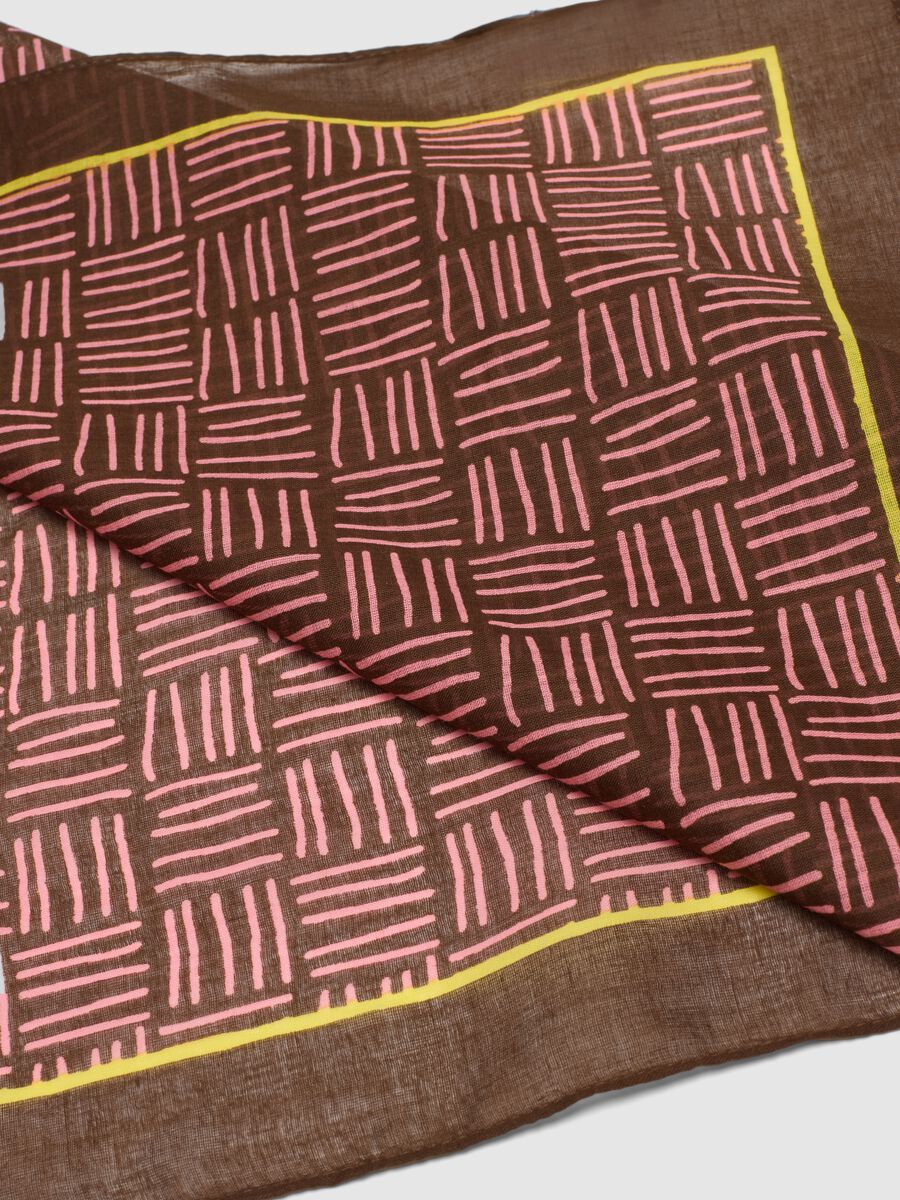 Foulard in puro cotone a righe multicolor_2