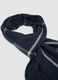 Sciarpa blu navy a quadri con frange_1