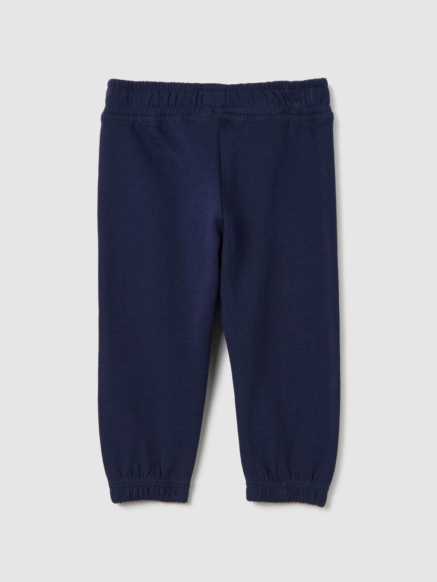 Cotton joggers with elasticated trims_1