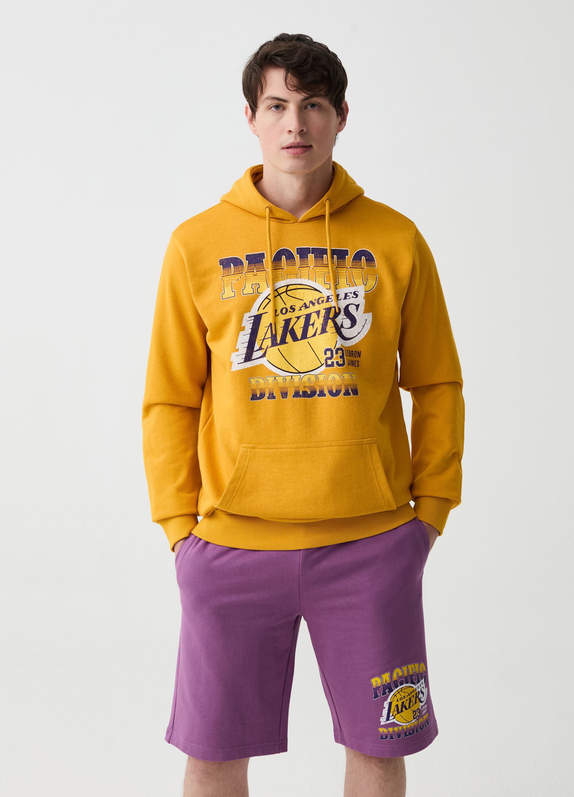 Sweatshirt with NBA Los Angeles Lakers print and hood