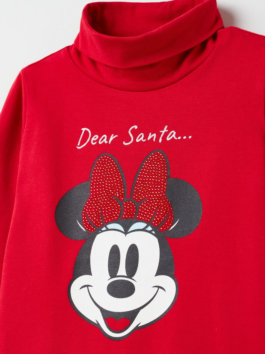 T-shirt a collo alto con stampa Minnie_2
