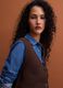 Gilet marrone in misto lana con scollo profondo a V regular fit_2