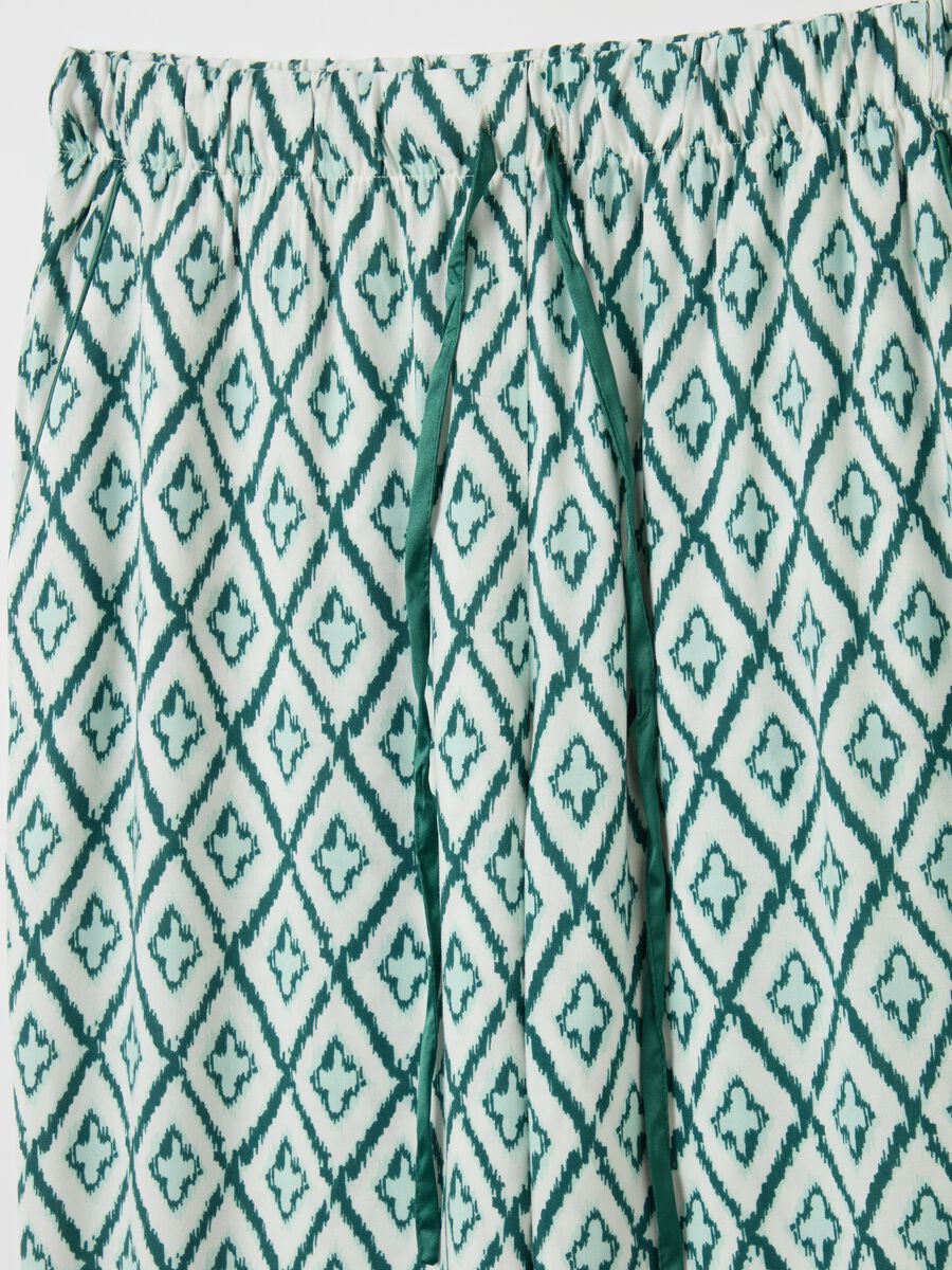 Viscose pyjama trousers with ikat print_5