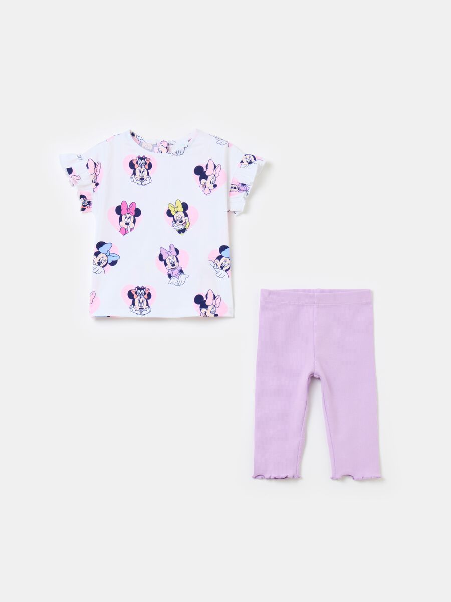 Jogging set con stampa Minnie e cuori_0