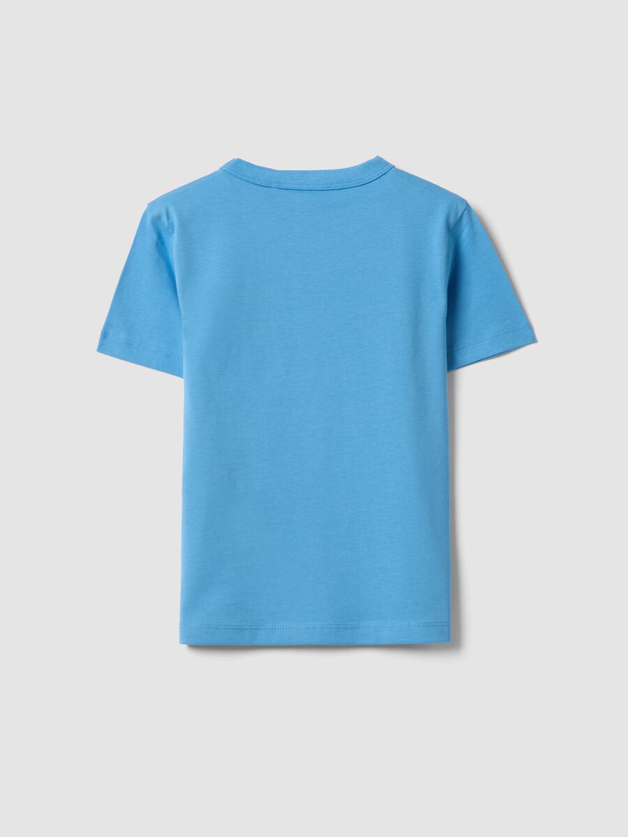 Boys' light blue pure cotton oversized T-shirt_1