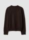 Maglia marrone in lana elasticizzata a girocollo_6