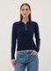 Maglia blu in misto viscosa con colletto polo regular fit_2