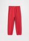 Red cotton blend trousers with elastic_1