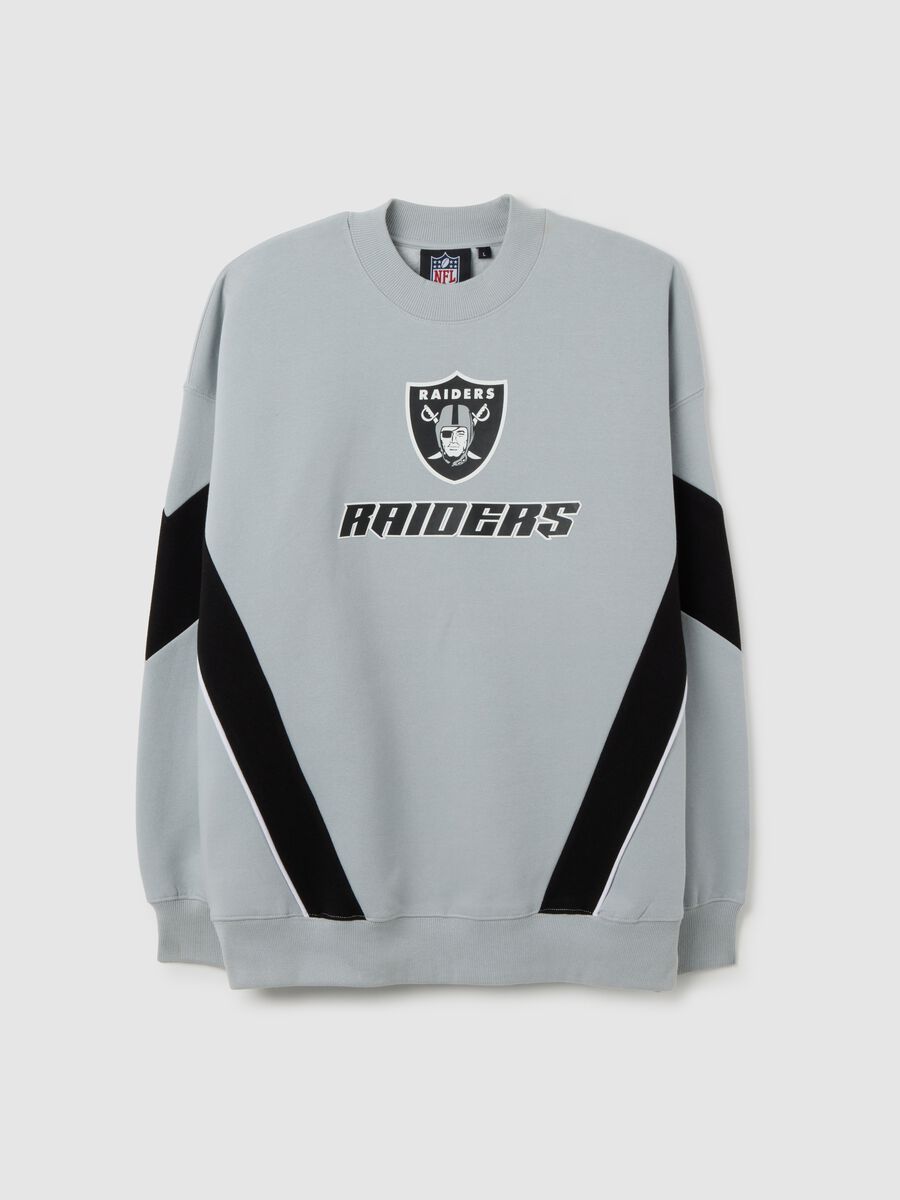 Grey cotton blend sweatshirt with Raiders print_4