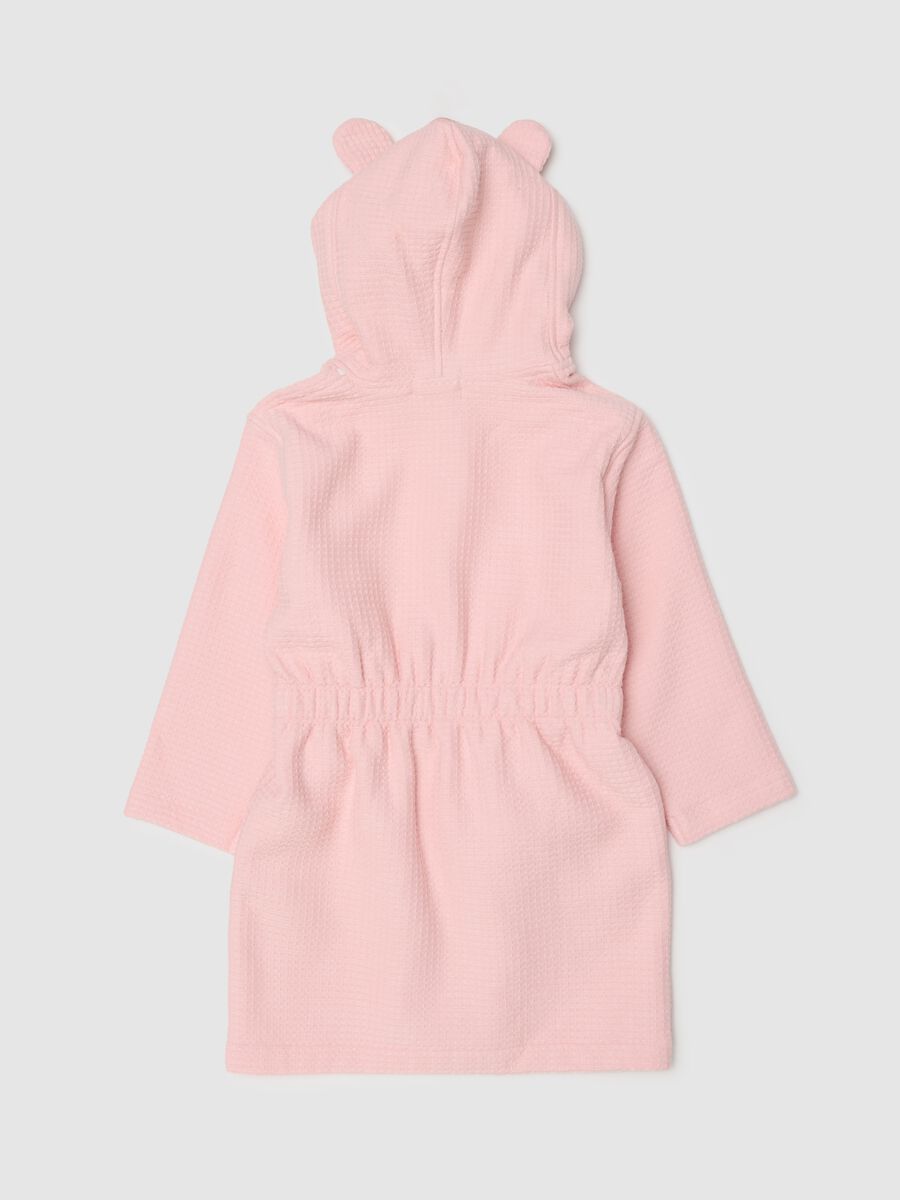 Pink pure cotton baby girls&rsquo; cow bathrobe_1