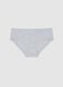Grey stretch cotton regular fit girl's briefs_0