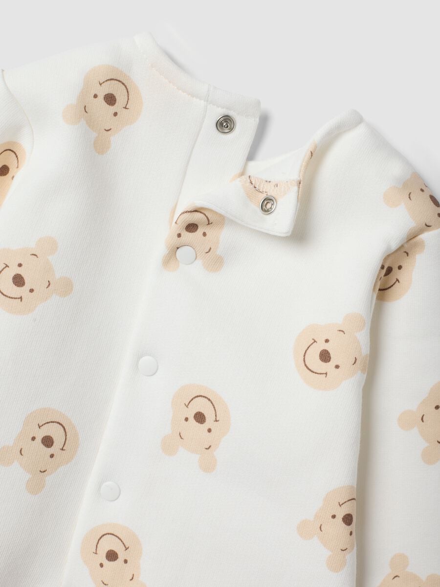 Tutina bianca in puro cotone organico con stampa Winnie the Pooh_3
