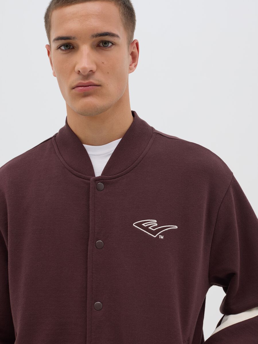 Fleece bomber jacket with logo print_3