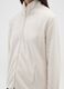 White fitted high-neck fleece sweatshirt with zip_3