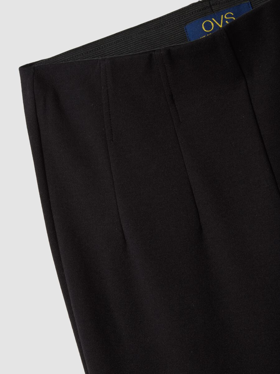 Leggings neri in punto Milano di viscosa elasticizzata slim fit_5