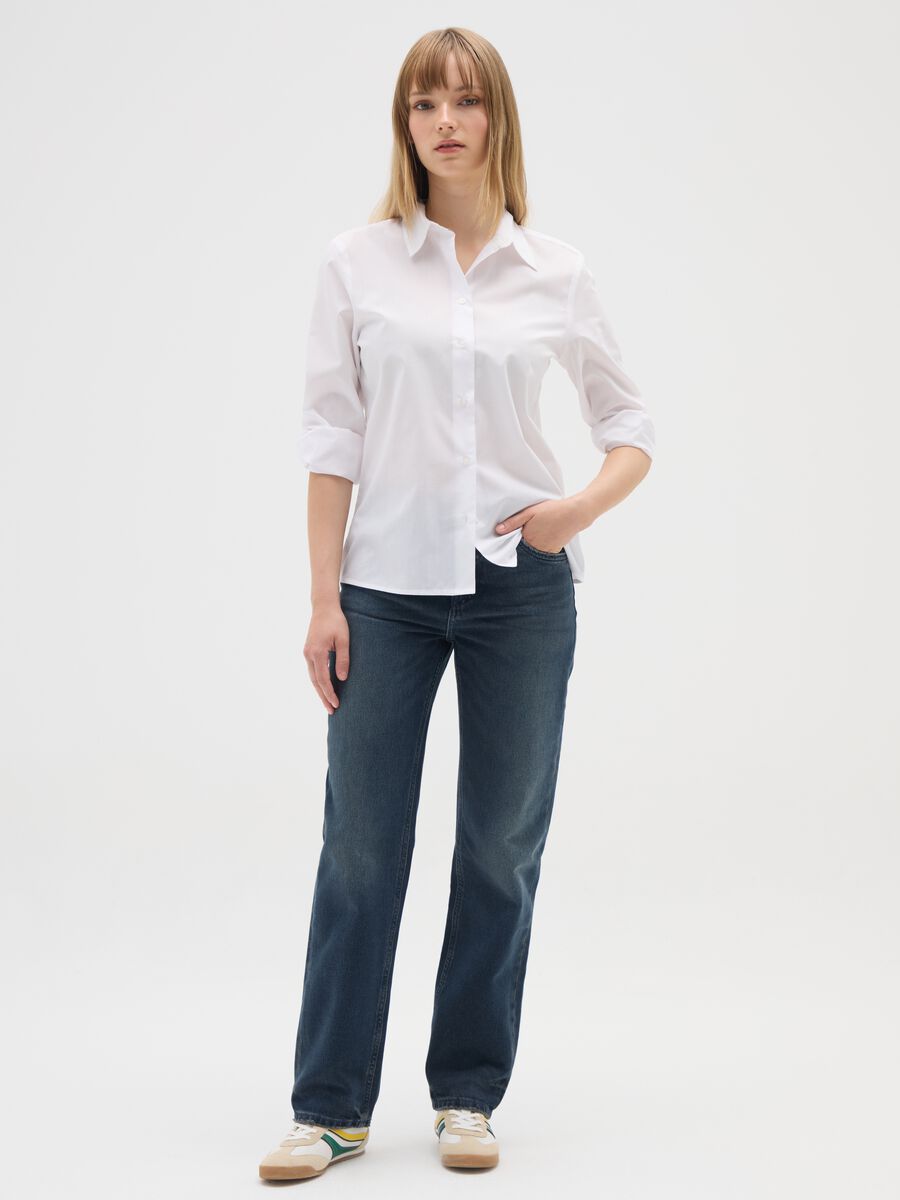 Jeans blu in puro cotone_0