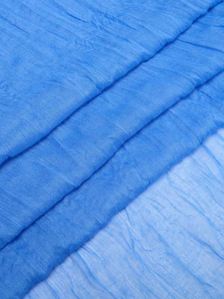 Solid colour crinkle-effect scarf_1