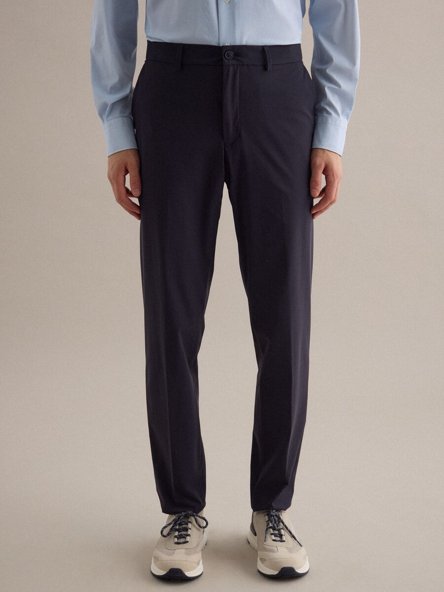 Pantaloni formali blu regular fit_1
