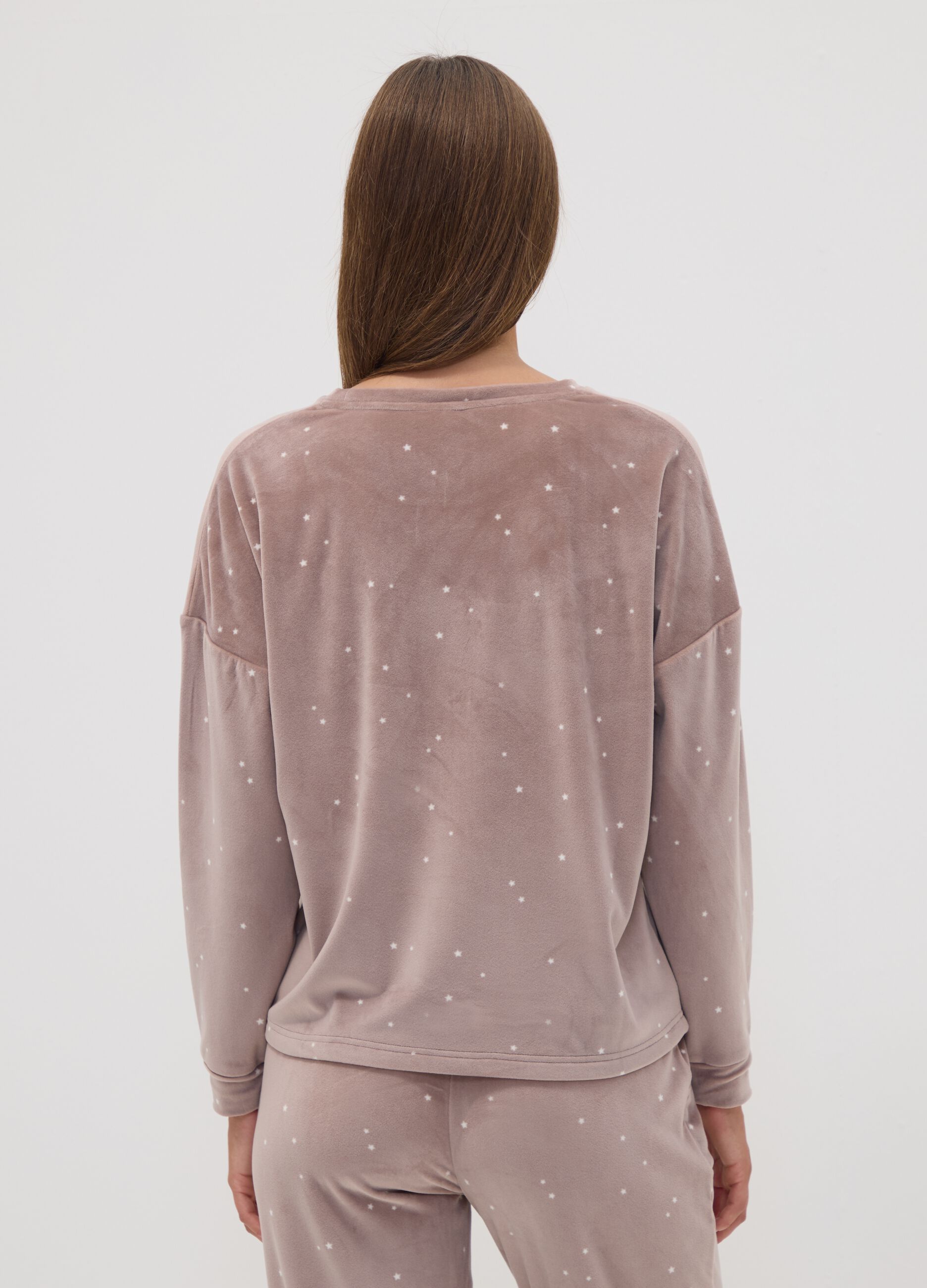 Pink stretch crew-neck top