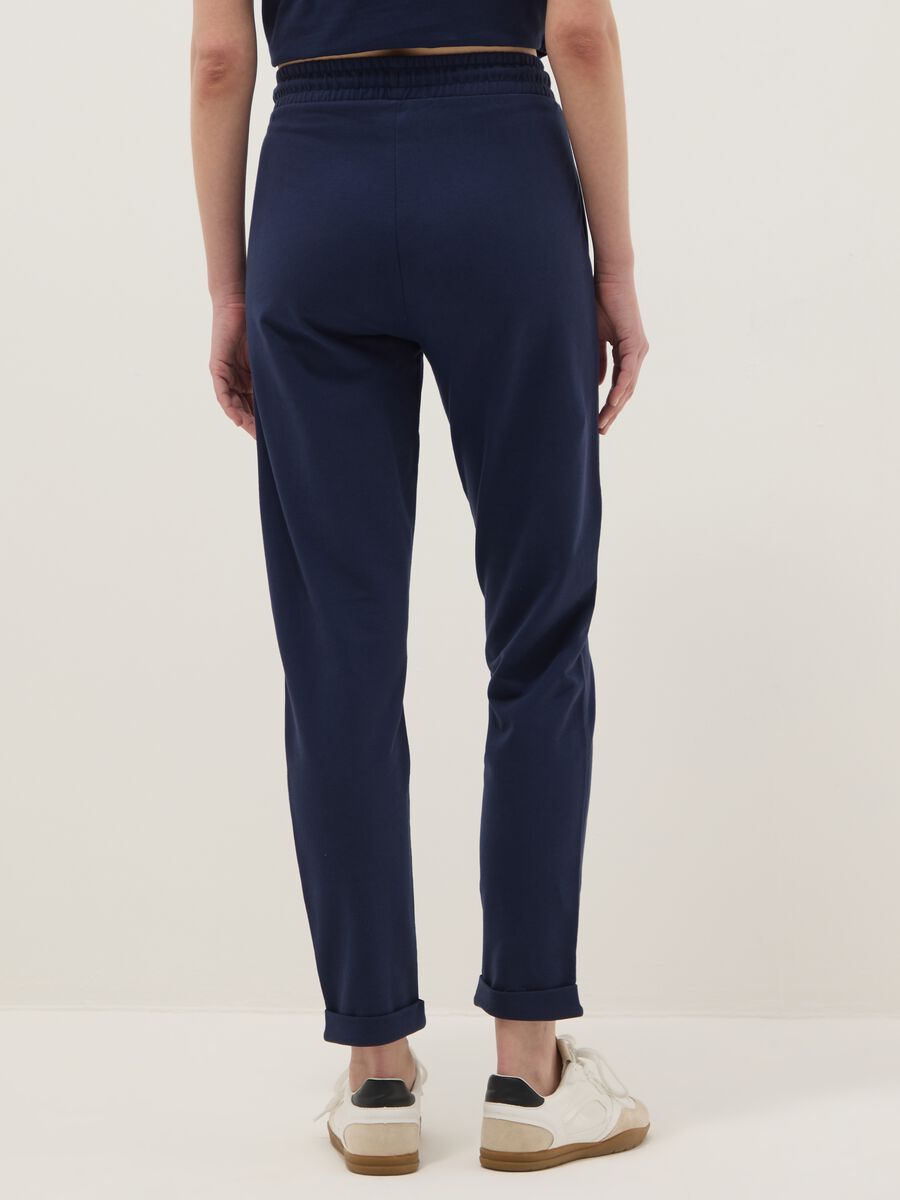 Blue pure cotton joggers, regular fit_2