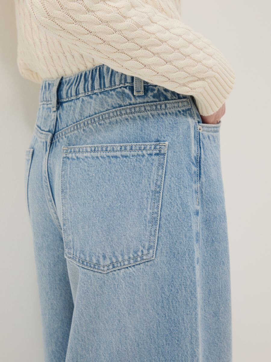 Jeans in pure blue denim cotton wide leg_3