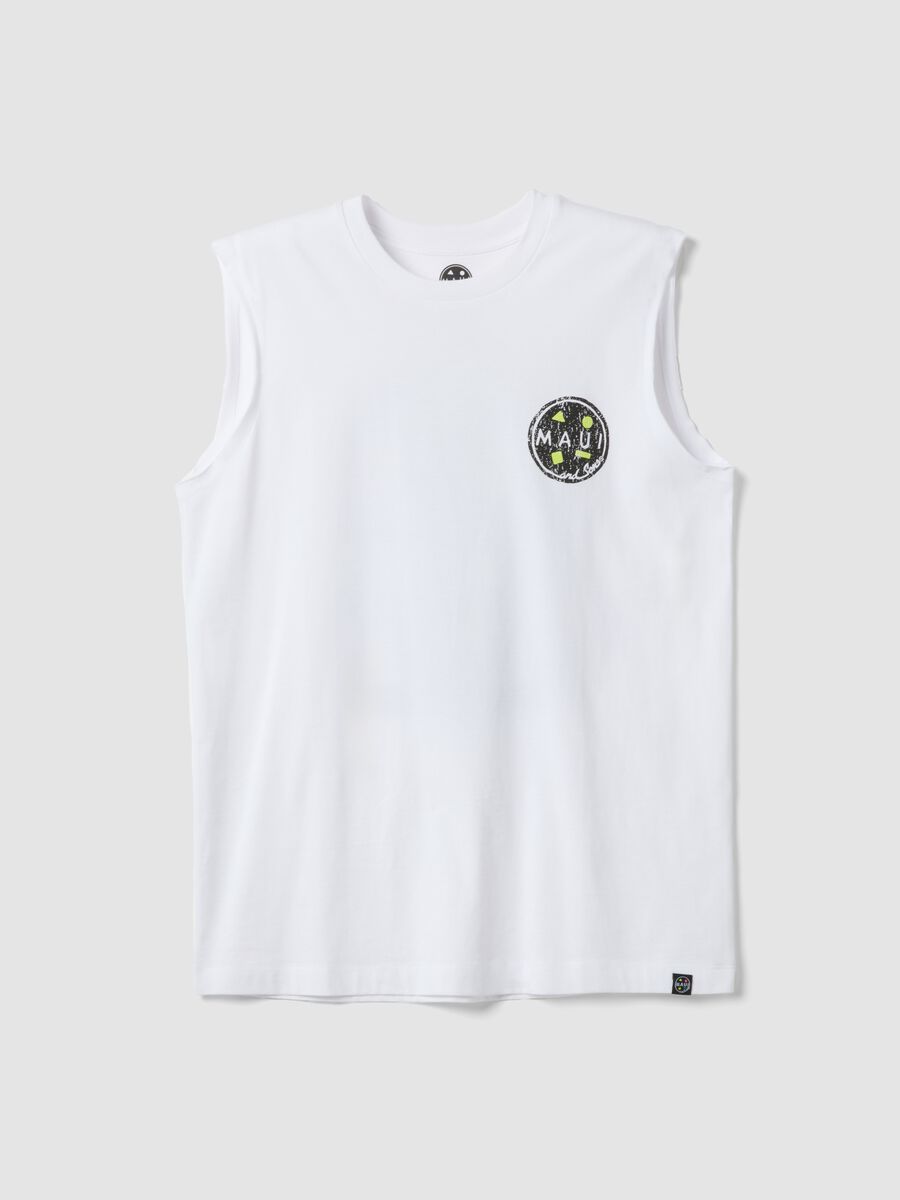 Tank top bianco in puro cotone_4
