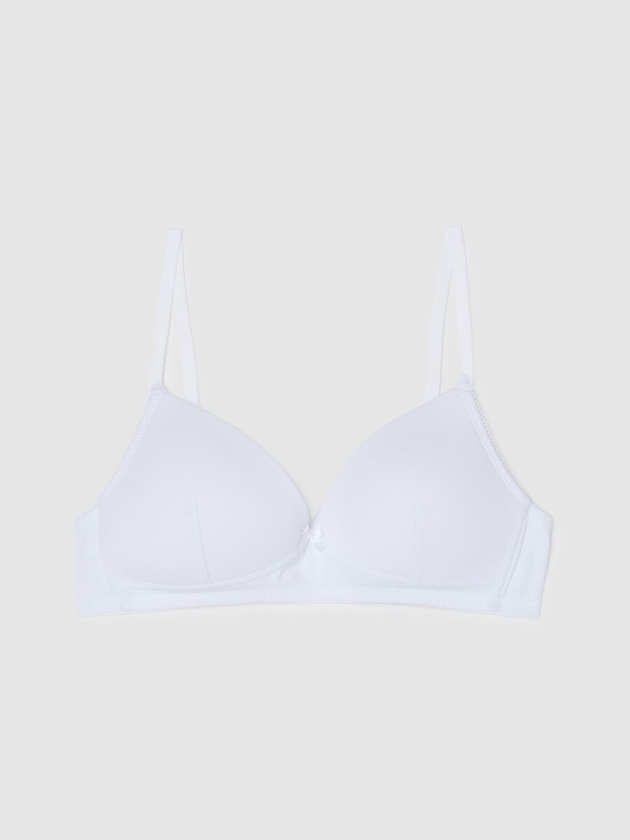 Women's White Stretch Cotton Bra_4